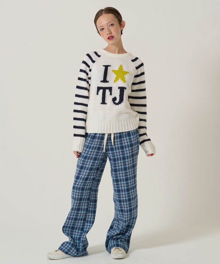 TJ/ラグラン/ニット/スター