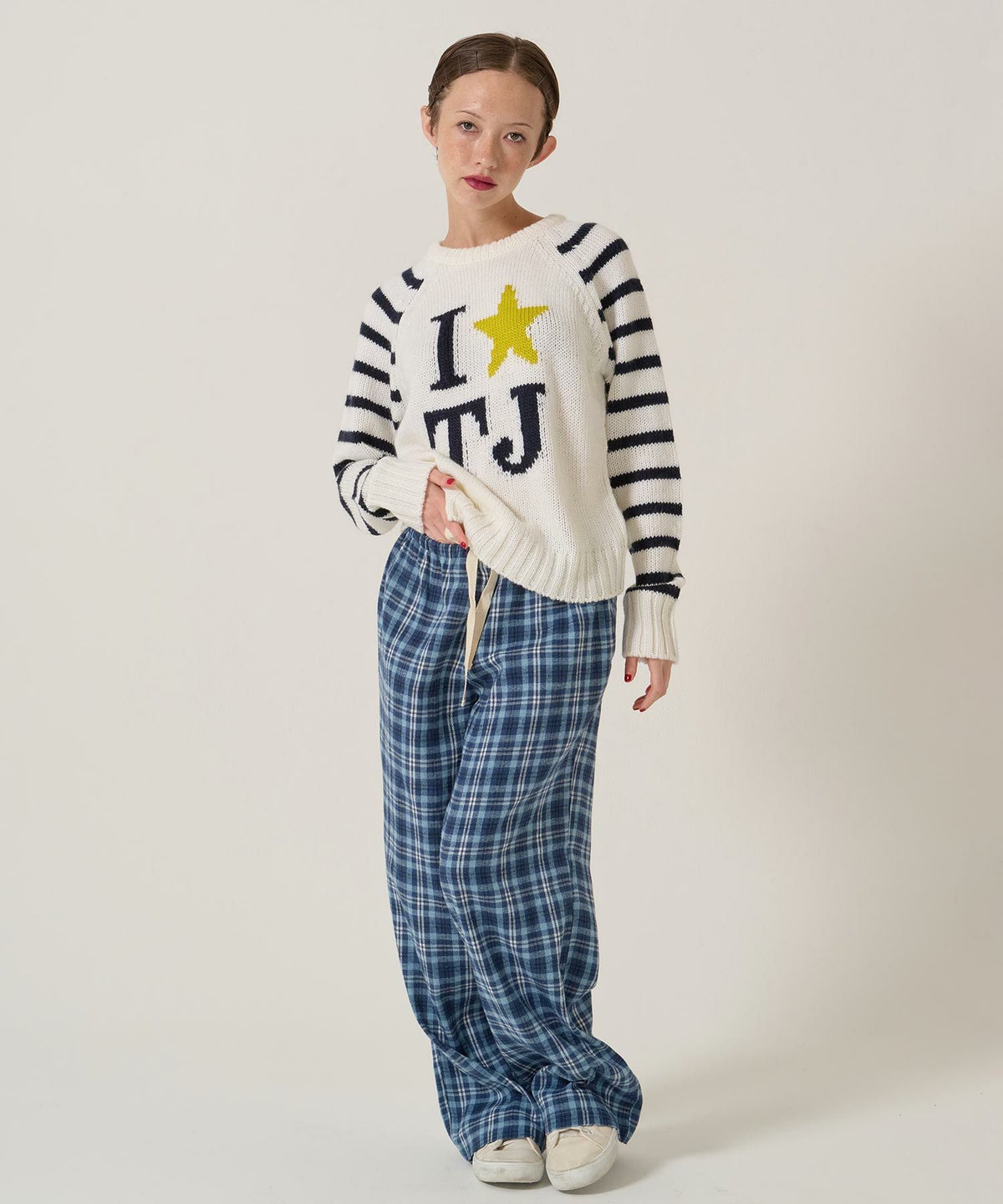 TJ/ラグラン/ニット/スター