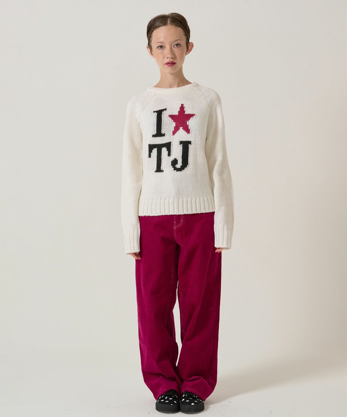 TJ/ラグラン/ニット/スター