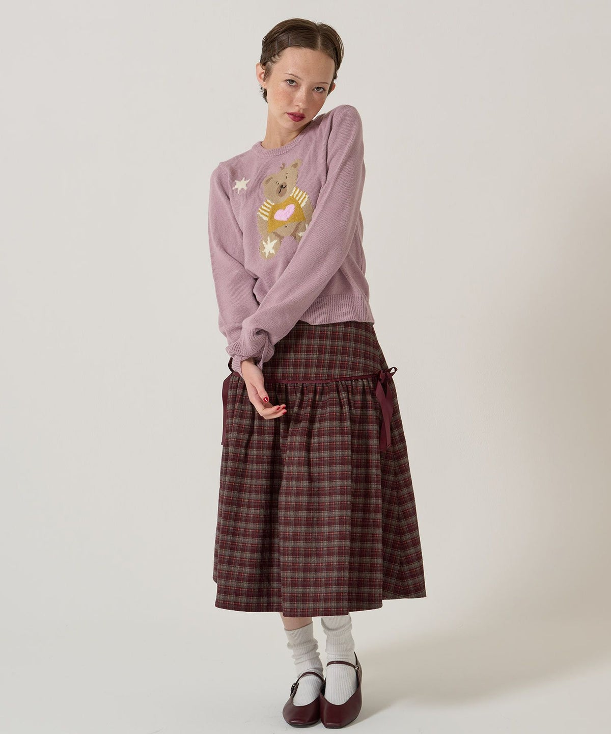 リボン/チェック/スカート