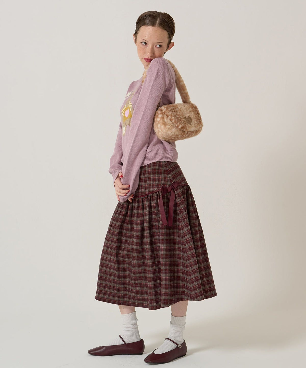 リボン/チェック/スカート