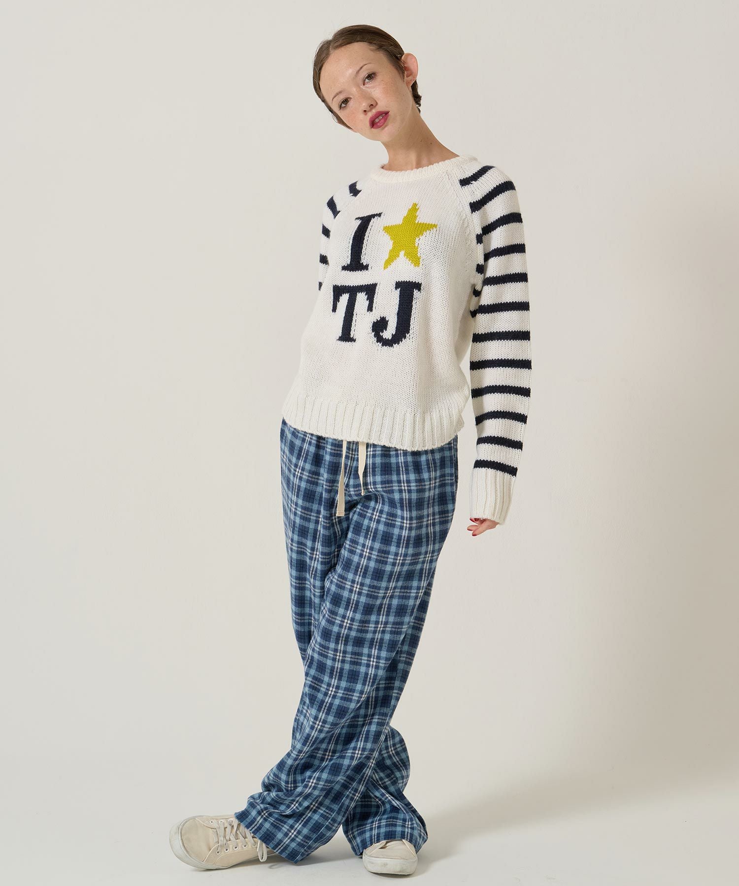 限定ノベルティ ハートポケット付き チェック柄パンツ TINA：JOJUN 全2