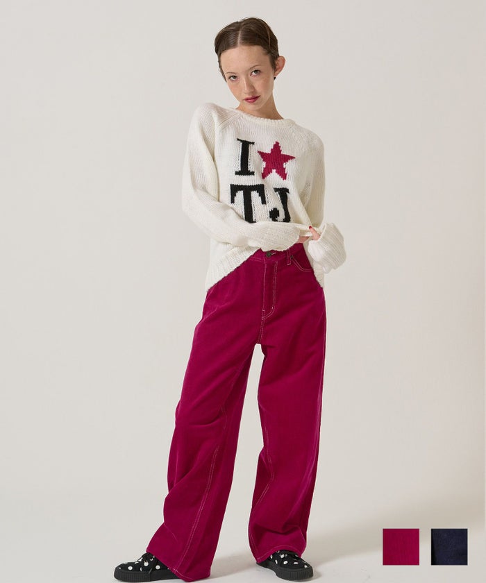 刺繍/コーデュロイ/パンツ