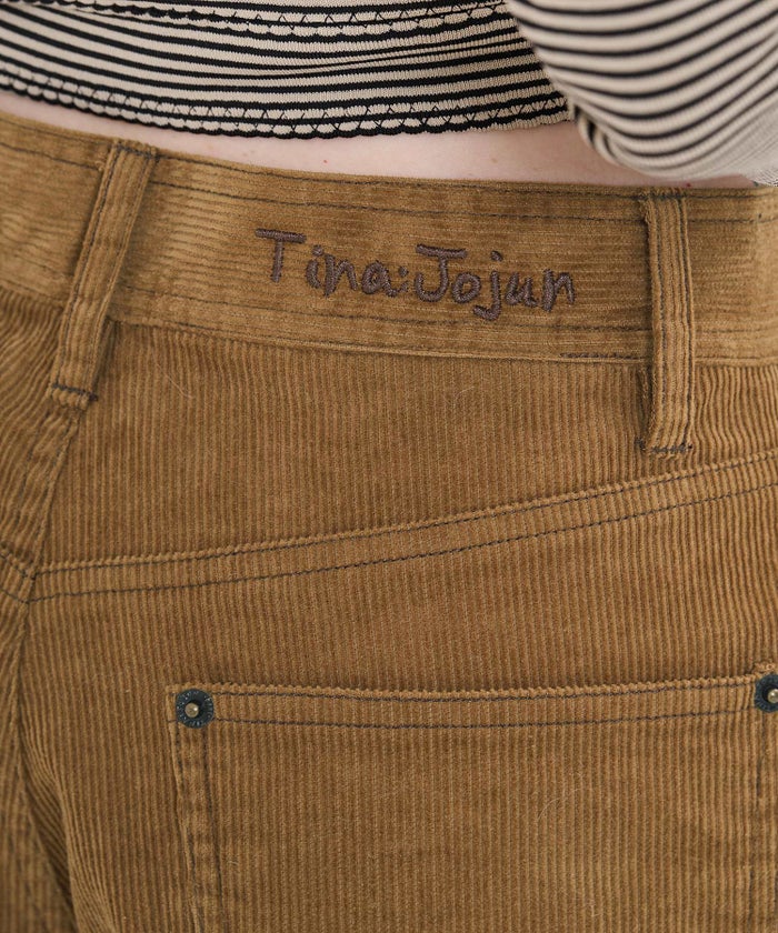 刺繍/コーデュロイ/パンツ/刺繍入りコーデュロイストレートパンツTINA：JOJUN