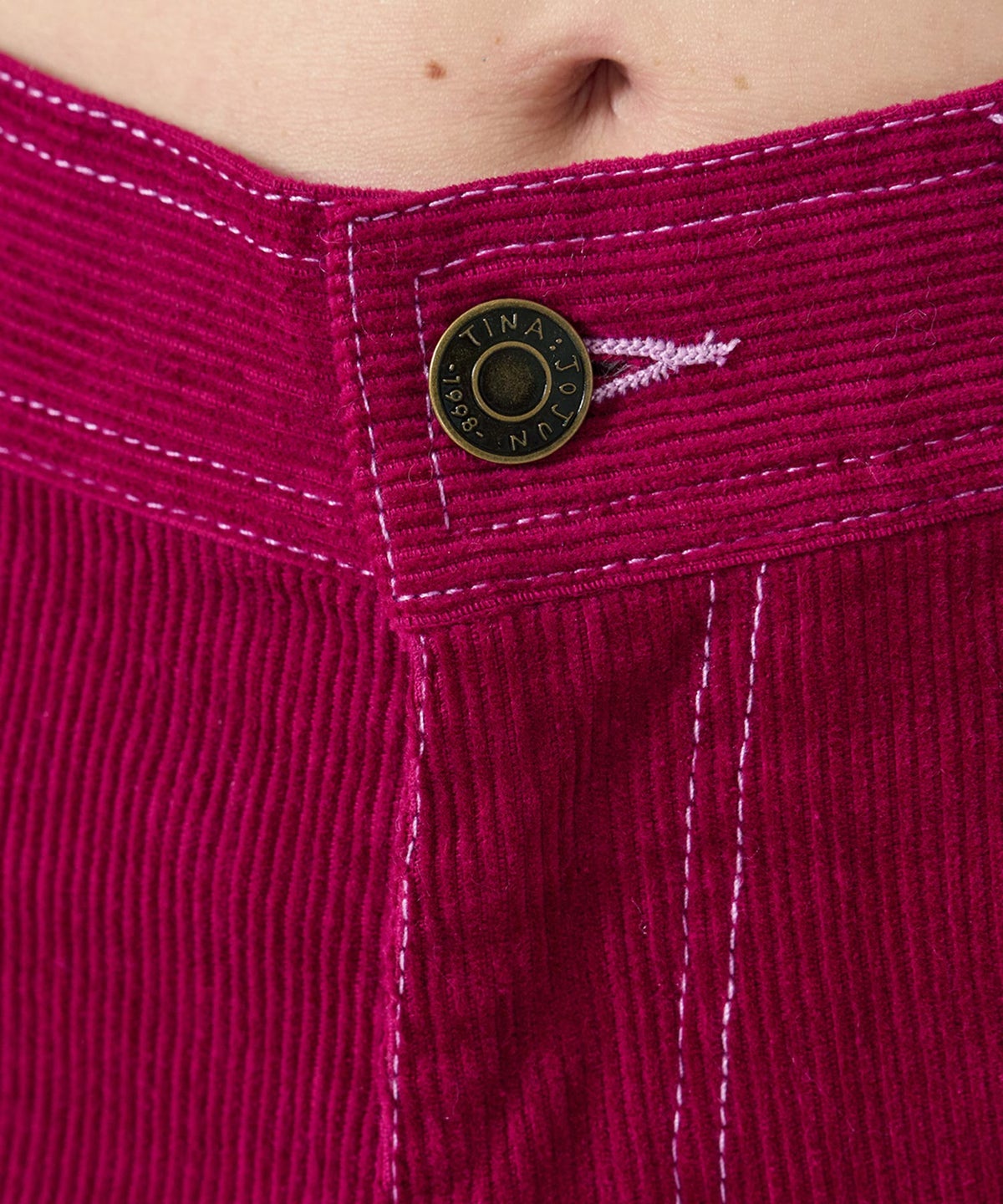 刺繍/コーデュロイ/パンツ/刺繍入りコーデュロイストレートパンツTINA：JOJUN