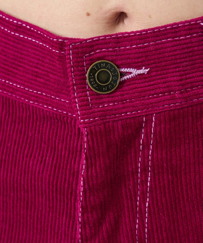 刺繍/コーデュロイ/パンツ/刺繍入りコーデュロイストレートパンツTINA：JOJUN