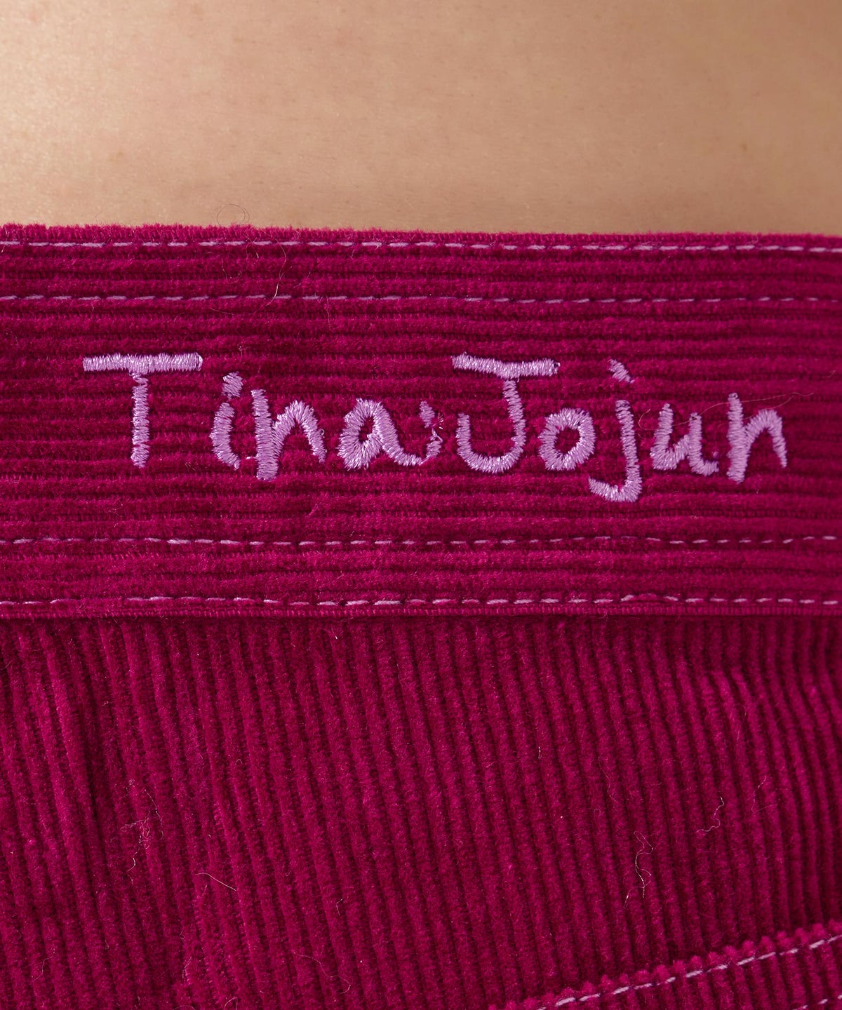 刺繍/コーデュロイ/パンツ/刺繍入りコーデュロイストレートパンツTINA：JOJUN