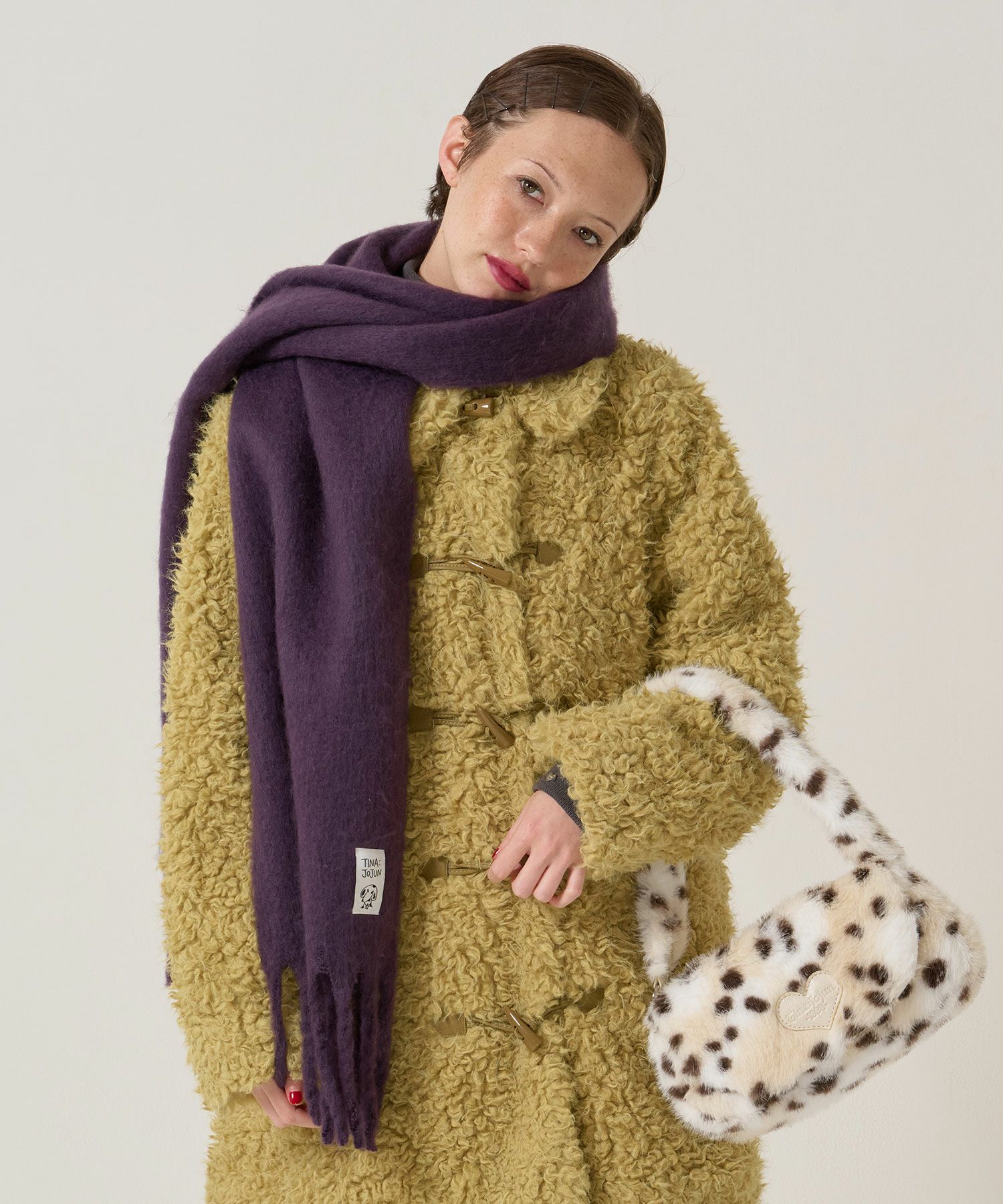 モヘヤライク カラーマフラー TINA：JOJUN 全3色｜tnj941-1111【2