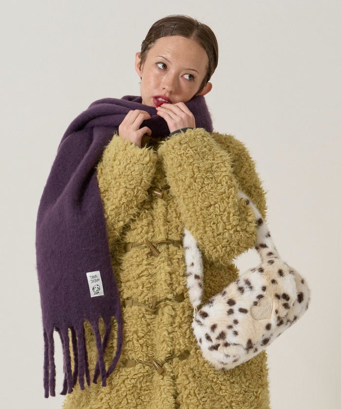 モヘアライク/マフラー/パープル