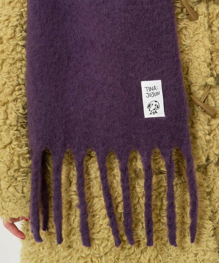 モヘアライク/マフラー/パープル
