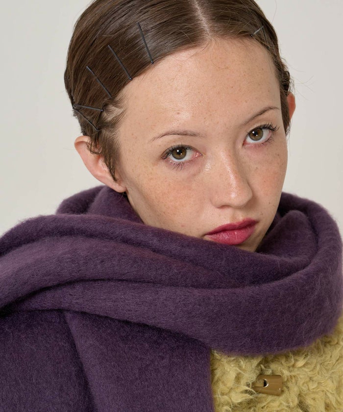 モヘアライク/マフラー/パープル