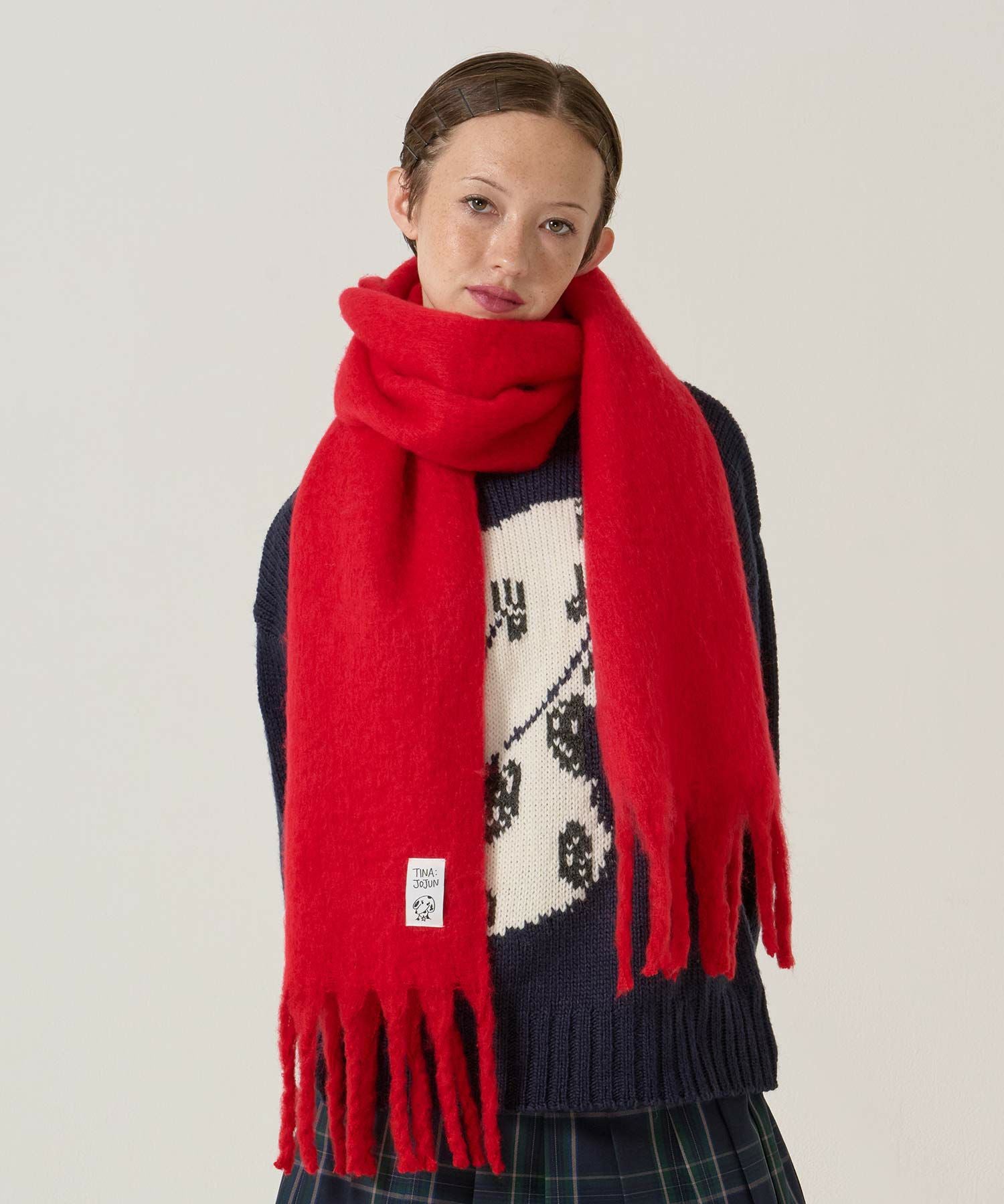 モヘヤライク カラーマフラー TINA：JOJUN 全3色｜tnj941-1111【2