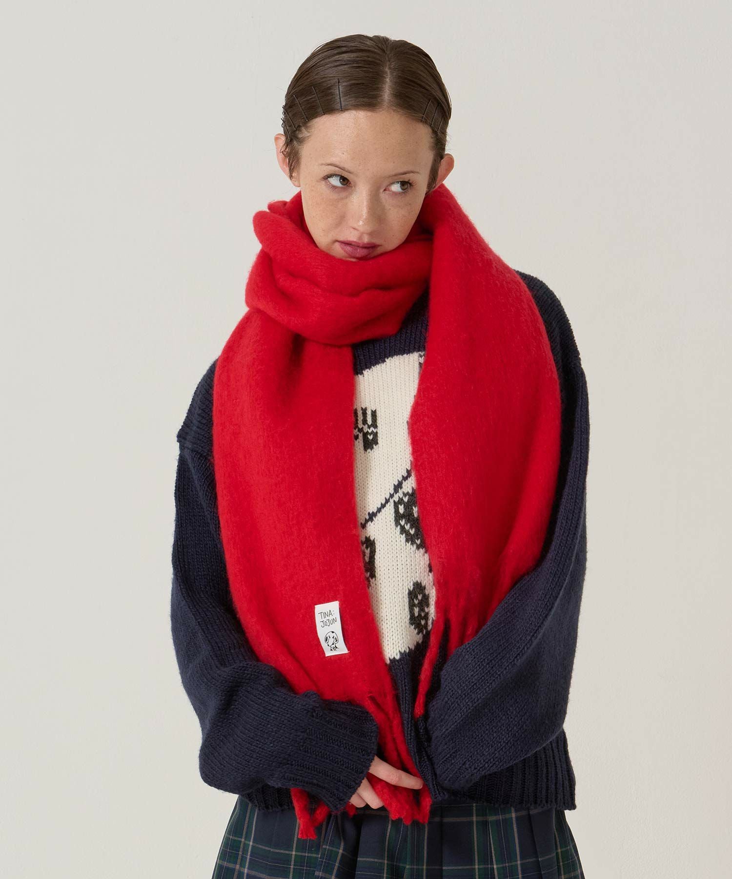 モヘヤライク カラーマフラー TINA：JOJUN 全3色｜tnj941-1111【2