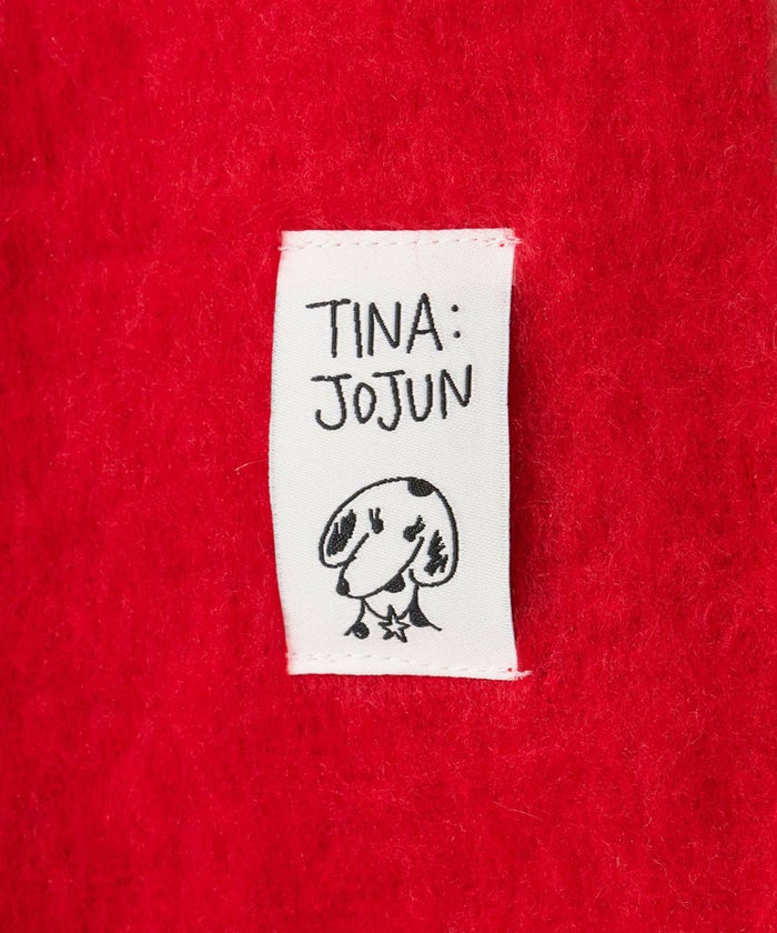 モヘアライク/マフラー/レッド