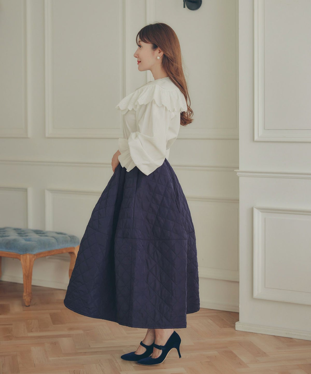 レディース 秋冬 大人可愛い 上品 きれいめ 大人カジュアル フェミニン オフィス 体型カバー ジョイントスペース