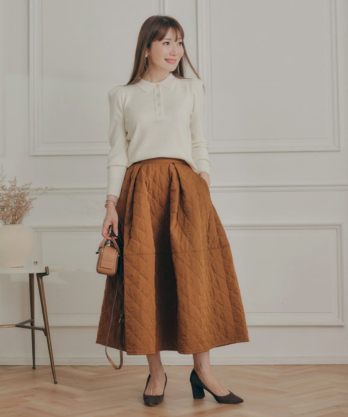 レディース 秋冬 大人可愛い 上品 きれいめ 大人カジュアル フェミニン オフィス 体型カバー ジョイントスペース