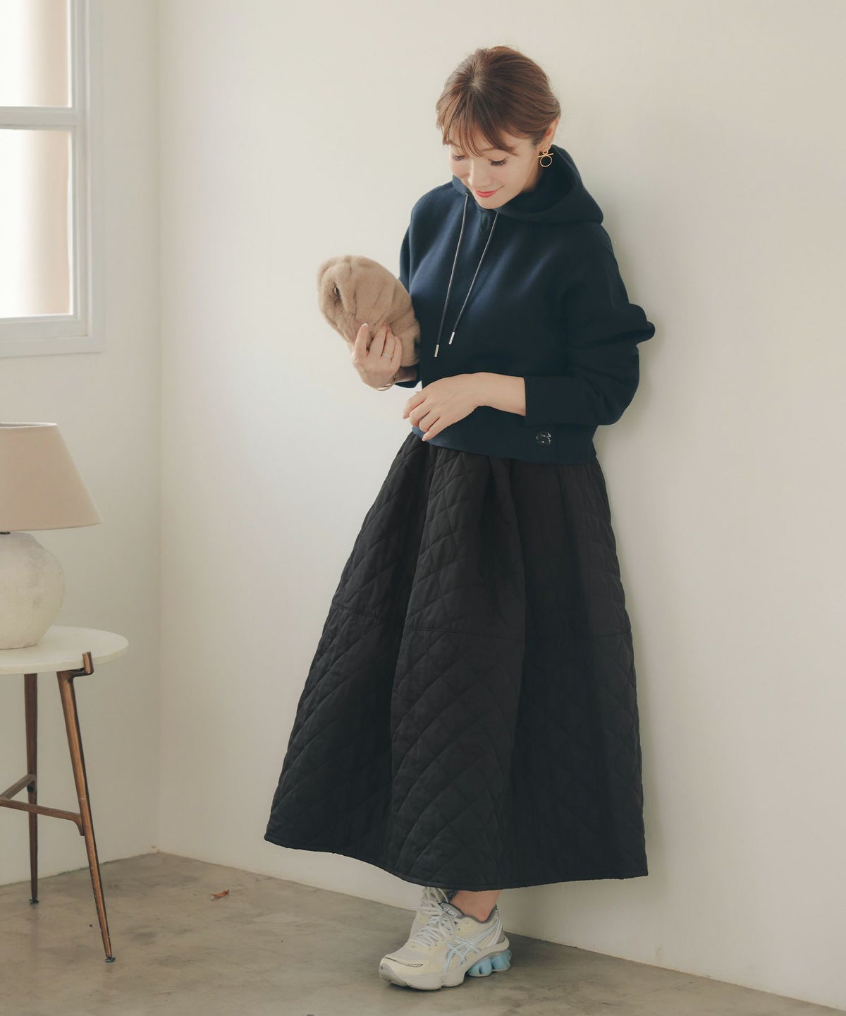 レディース 秋冬 大人可愛い 上品 きれいめ 大人カジュアル フェミニン オフィス 体型カバー ジョイントスペース