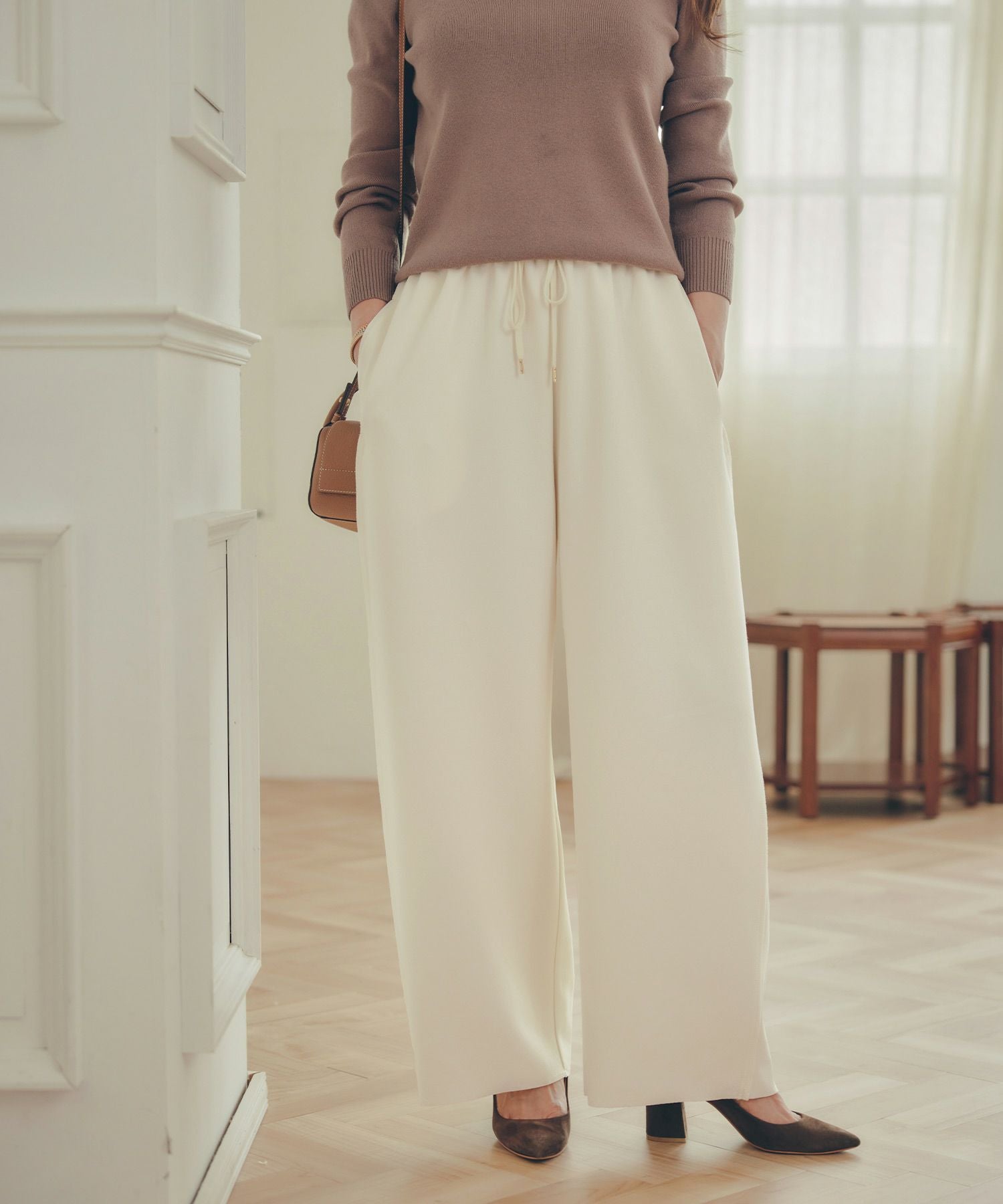 ウエストゴム ドロスト バレル パンツ Liala×PG