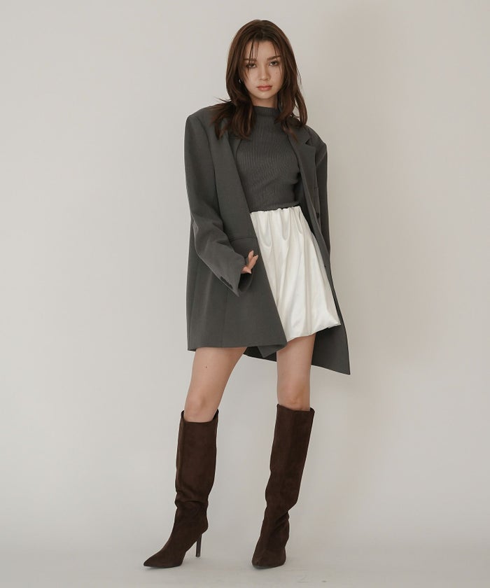 サテン 2WAY ツイスト タック バルーン スカート KINO THE KEI