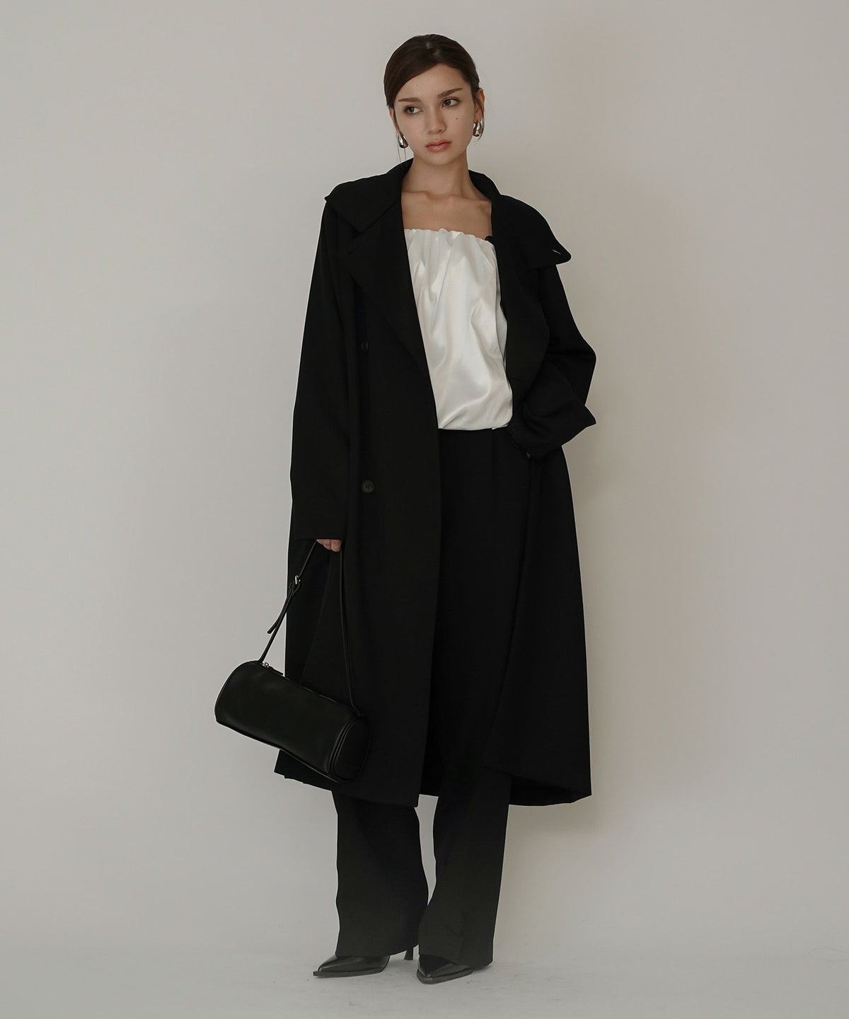 サテン 2WAY ツイスト タック バルーン スカート KINO THE KEI