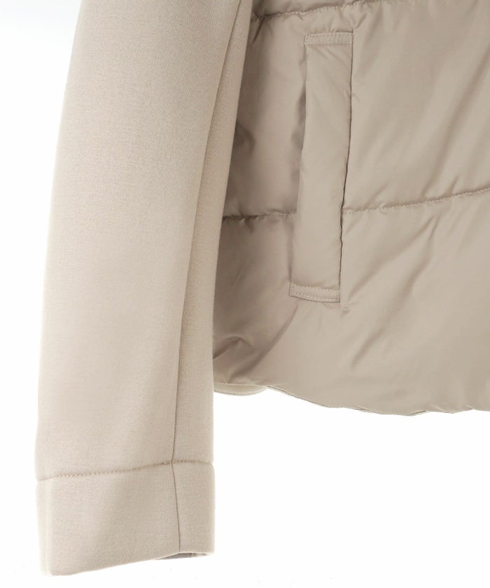 レディース ファッション アウター ダウン ジャケット 長袖 キルティング 大人 オフィス きれいめ かわいい 冬 白黒 ジョイントスペース