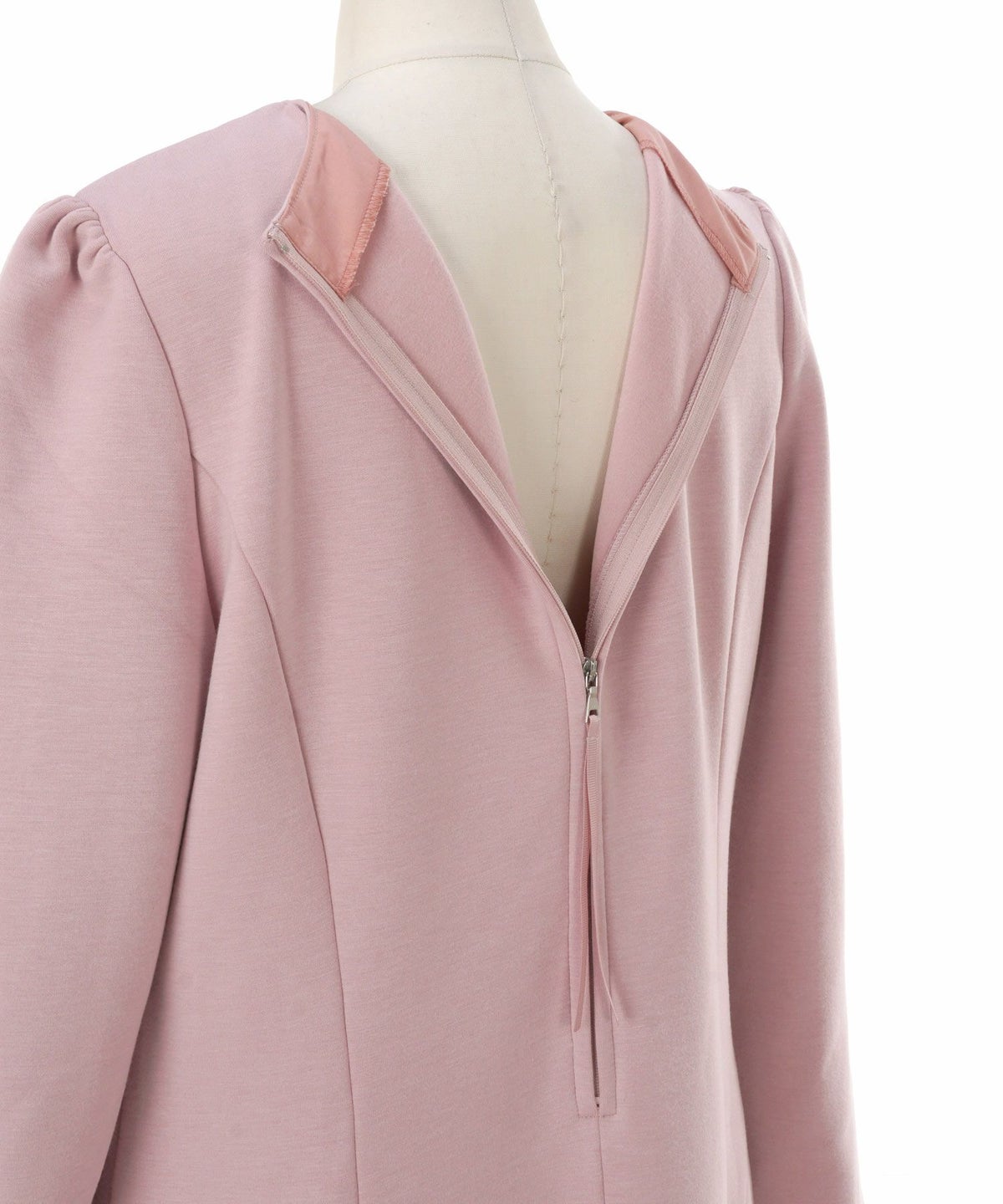 レディース ファッション ワンピース 長袖 きれいめ おしゃれ かわいい 秋冬 ピンク 黒 オフィス レース 大人 ジョイントスペース