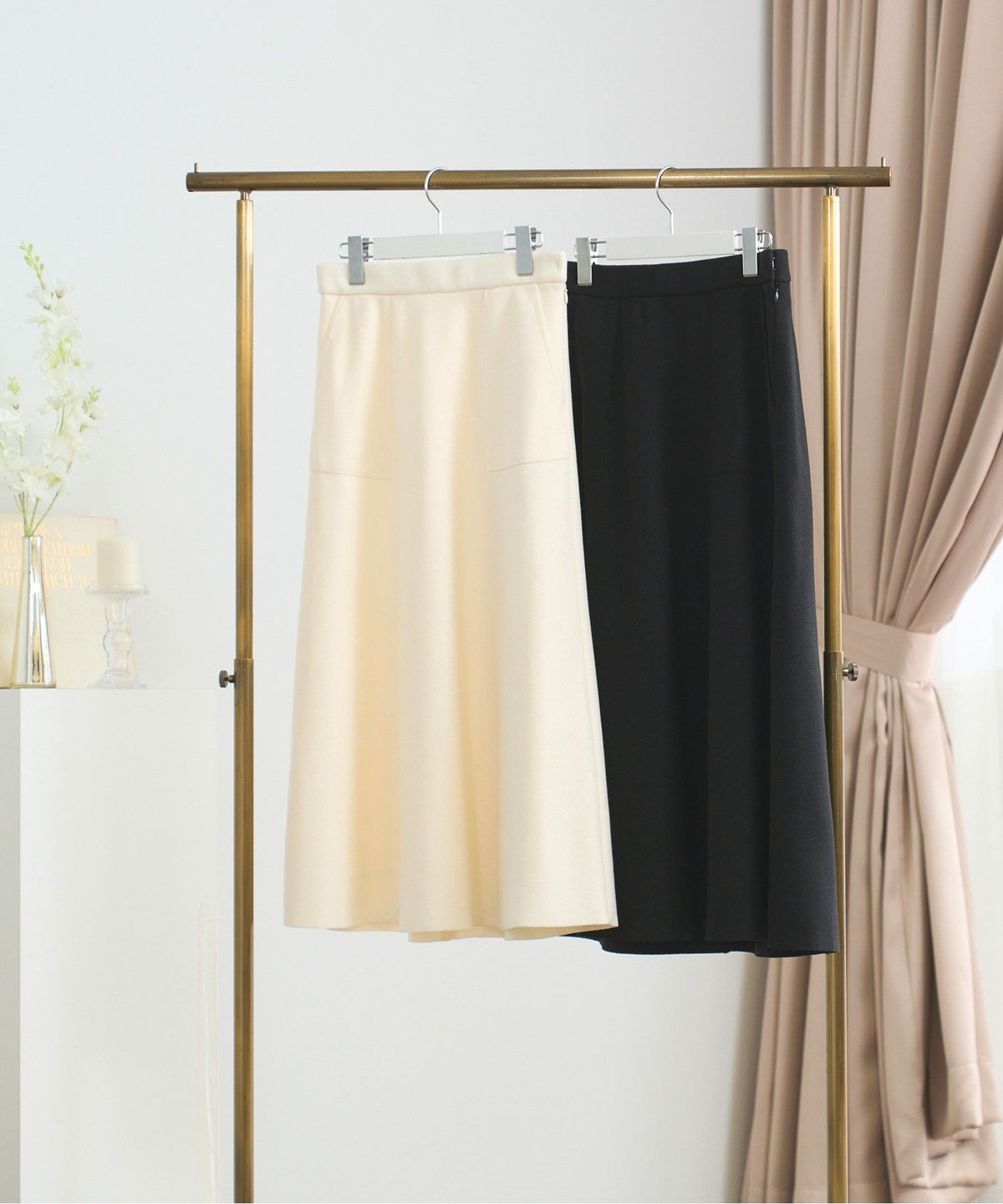 レディース ファッション スカート きれいめ かわいい オフィス マーメイド 白黒 上品 膝下丈 ロング ポケット付き