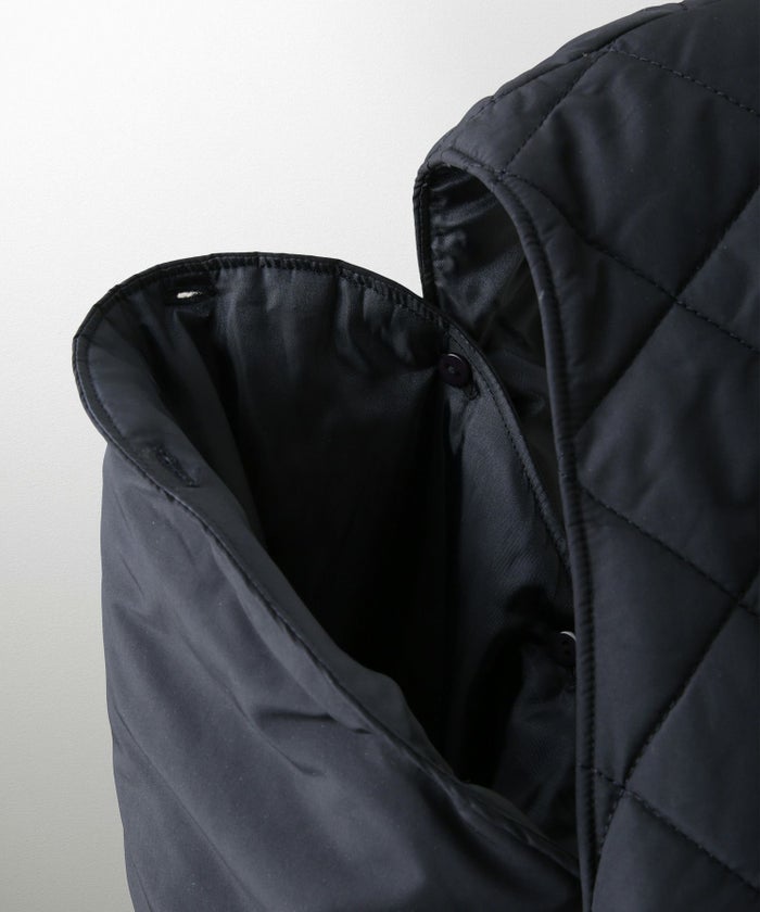 マルチway キルティング ジャケット HUIT 上品 中綿 ペプラム ベスト ジレ ノーカラージャケット  インナーダウン アイボリー/ネイビー/ブラック