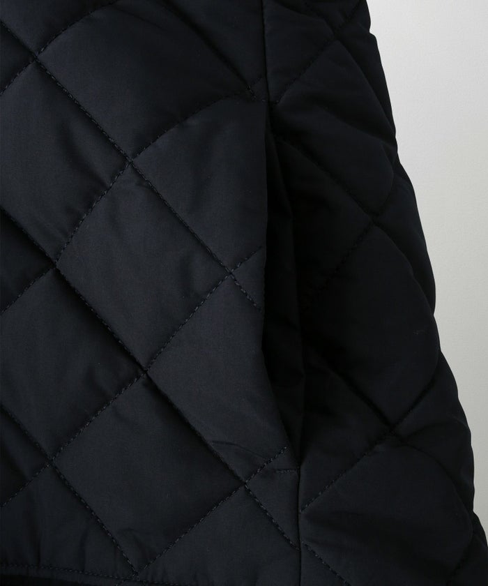 マルチway キルティング ジャケット HUIT 上品 中綿 ペプラム ベスト ジレ ノーカラージャケット  インナーダウン アイボリー/ネイビー/ブラック