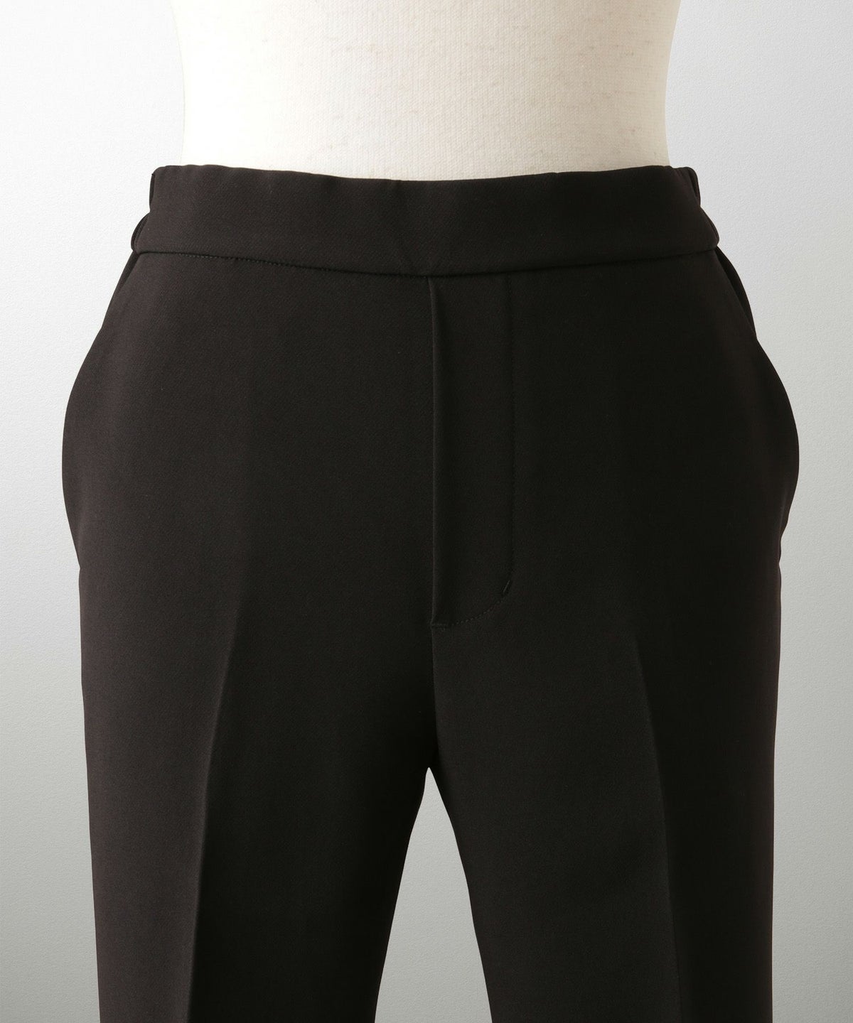 レースヘム センタープレス パンツ スティックパンツ テーパードパンツ レース 上品 オフィス 学校行事 きれいめ 洗える ホワイト/ブラック/XS/S/M