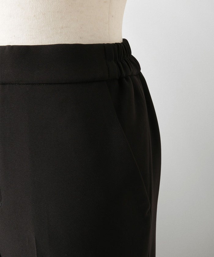 レースヘム センタープレス パンツ スティックパンツ テーパードパンツ レース 上品 オフィス 学校行事 きれいめ 洗える ホワイト/ブラック/XS/S/M