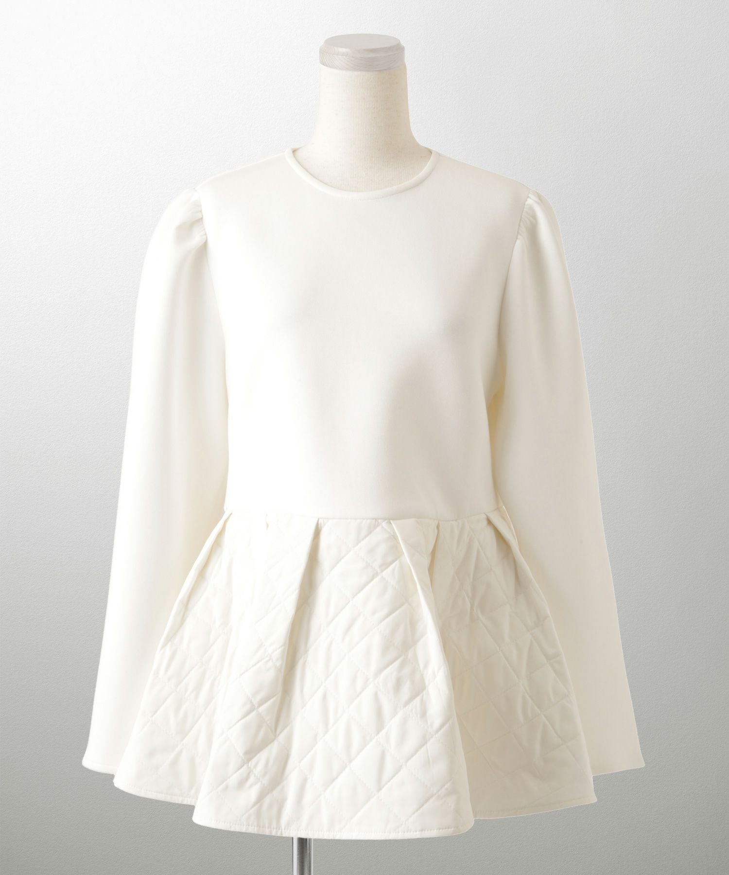 キルティング ペプラム トップス HUIT 全2色｜hit841-0314【1】 - 長袖