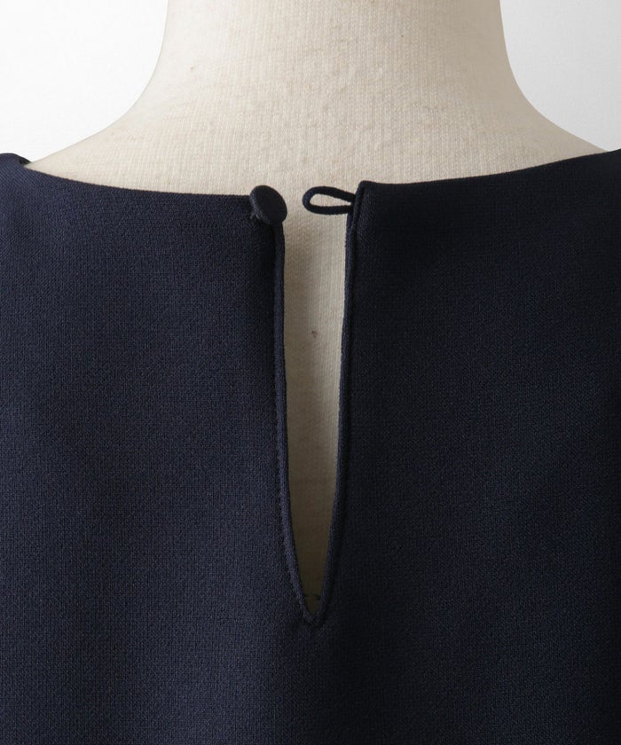 ツイード 切り替え ペプラム トップス 異素材 フレアスリーブ ベルスリーブ 長袖 オフィス 学校行事 オケージョン きれいめ 洗える ホワイト/ネイビー/ブラック/M