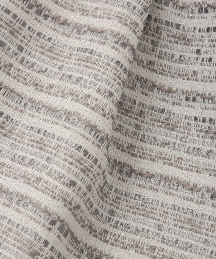 ツイード 切り替え ペプラム トップス 異素材 フレアスリーブ ベルスリーブ 長袖 オフィス 学校行事 オケージョン きれいめ 洗える ホワイト/ネイビー/ブラック/M