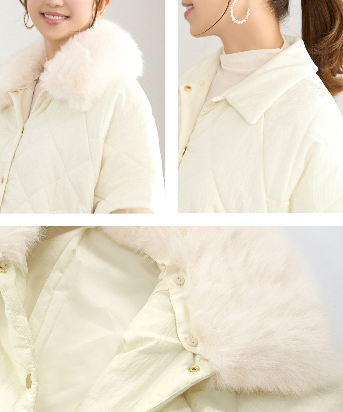 アウター ポンチョ コート レディース ファッション ゆったり オフィス きれいめ かわいい 白 オーバーサイズ 大人 ジョイントスペース