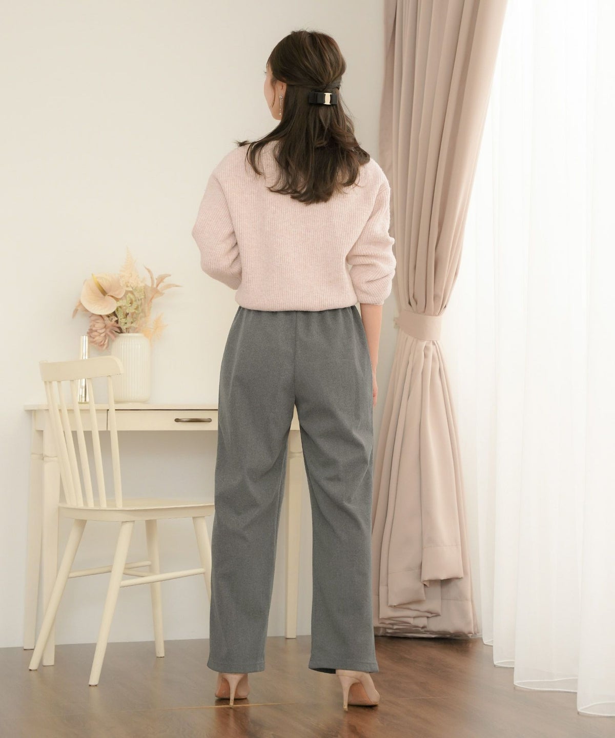 ボトムス レディース パンツ ワイドパンツ リラックス ブラウン グレー チャコール 秋 冬