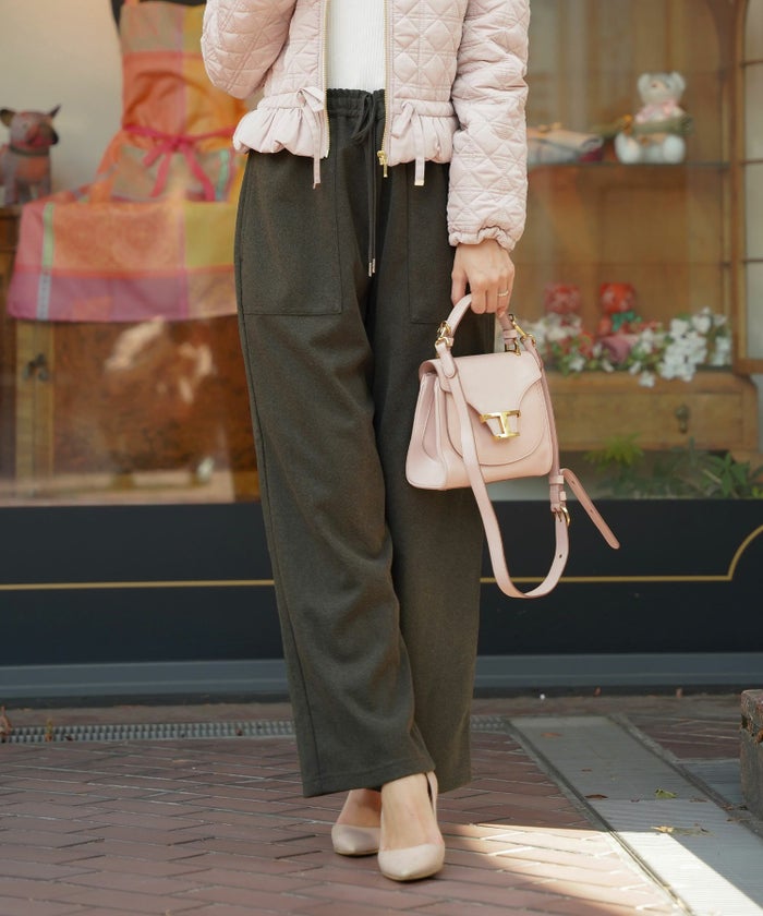 ボトムス レディース パンツ ワイドパンツ リラックス ブラウン グレー チャコール 秋 冬