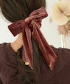 グッズ ヘアアクセサリー シュシュ リボン ゴム ベロア 可愛い プレゼント 上品 エレガント フェミニン