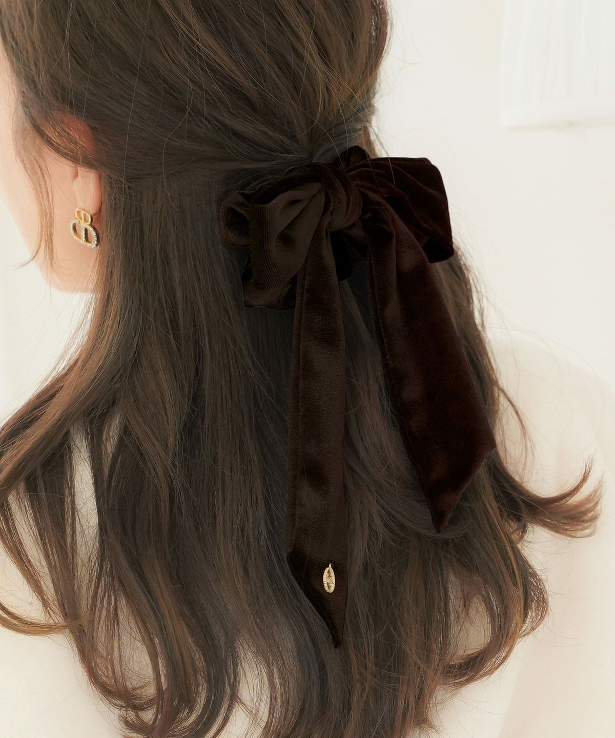 グッズ ヘアアクセサリー シュシュ リボン ゴム ベロア 可愛い プレゼント 上品 エレガント フェミニン