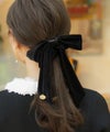 グッズ ヘアアクセサリー シュシュ リボン ゴム ベロア 可愛い プレゼント 上品 エレガント フェミニン