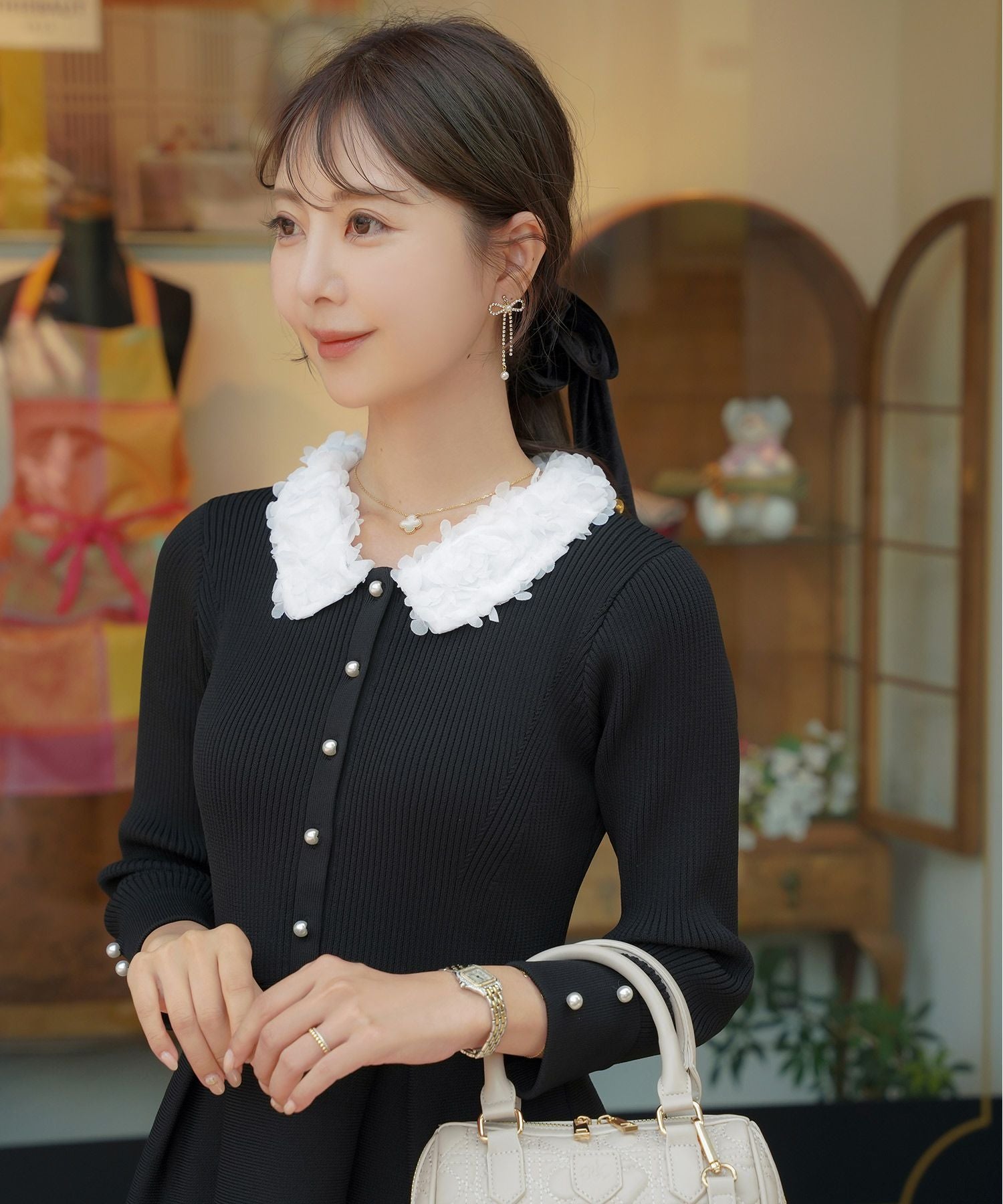 リボン ベロア シュシュ le reve vaniller 全3色｜lvn945-2183【1