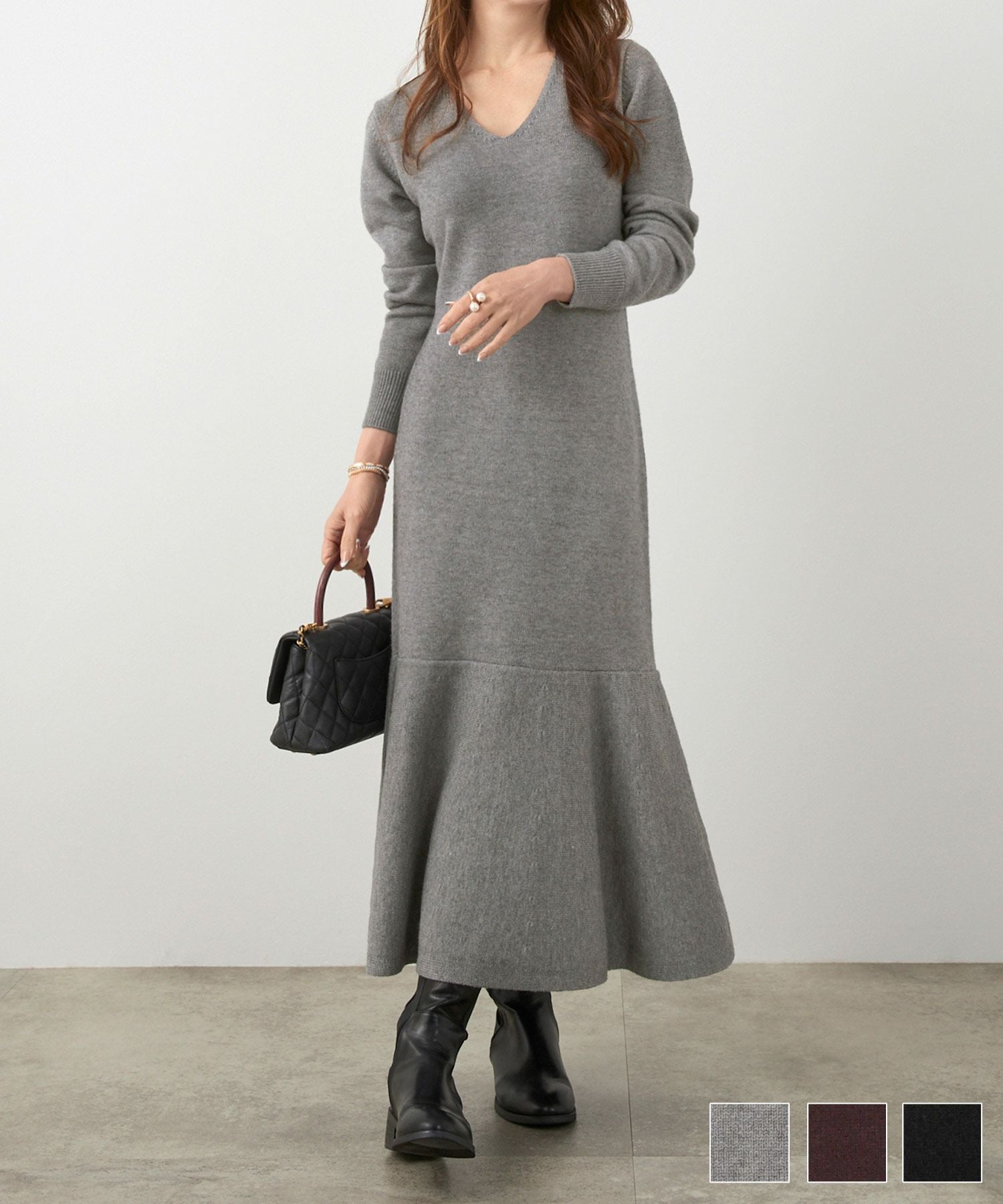 イタリープリント 丸首 ニット カーディガン Liala×PG 全2色｜lpg441