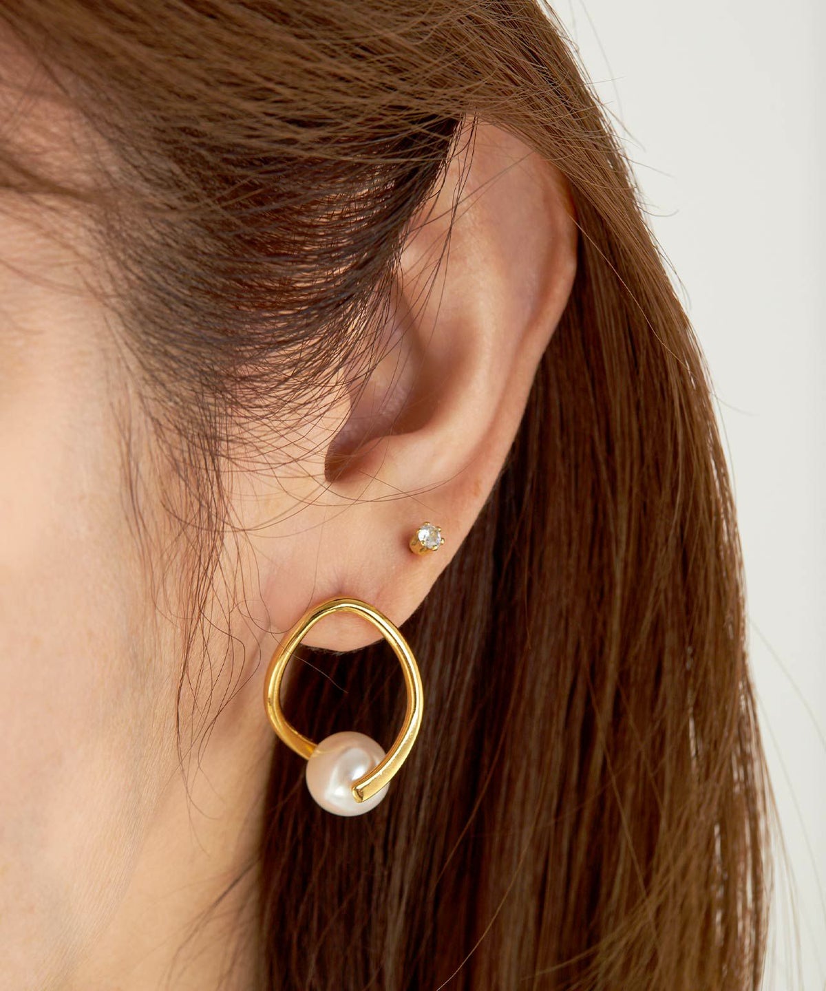 オーバル ツイスト ピアス イヤリング Oval Twist Pierce Earring