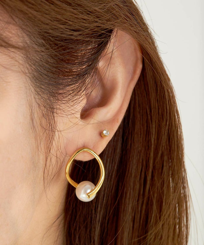 オーバル ツイスト ピアス イヤリング Oval Twist Pierce Earring