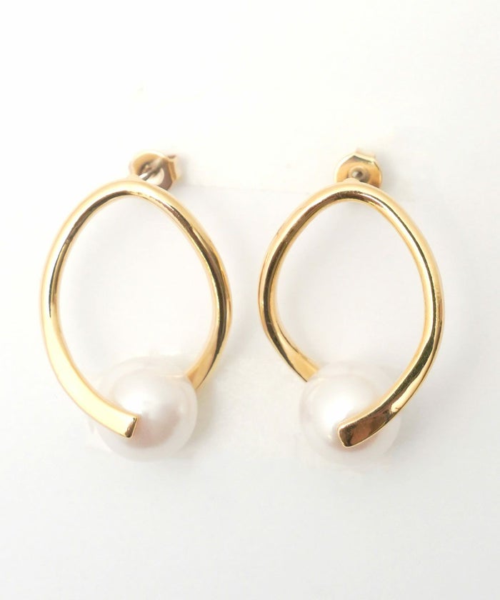 オーバル ツイスト ピアス イヤリング Oval Twist Pierce Earring
