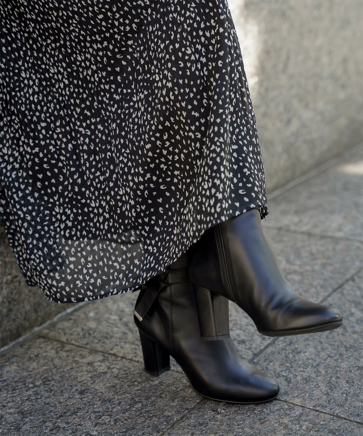 レディース ワンピース レオパード 長袖 スタンドカラー プリーツワンピース プリーツ きれいめ 上品 洗える ホワイト/ライトグレー/ブラック/S/M