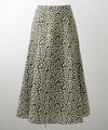 レオパード柄 セミフレア スカート レディース オールシーズン レオパード柄 セミフレア フレアスカート ミモレ丈 アイボリー/ブラック/S/M
