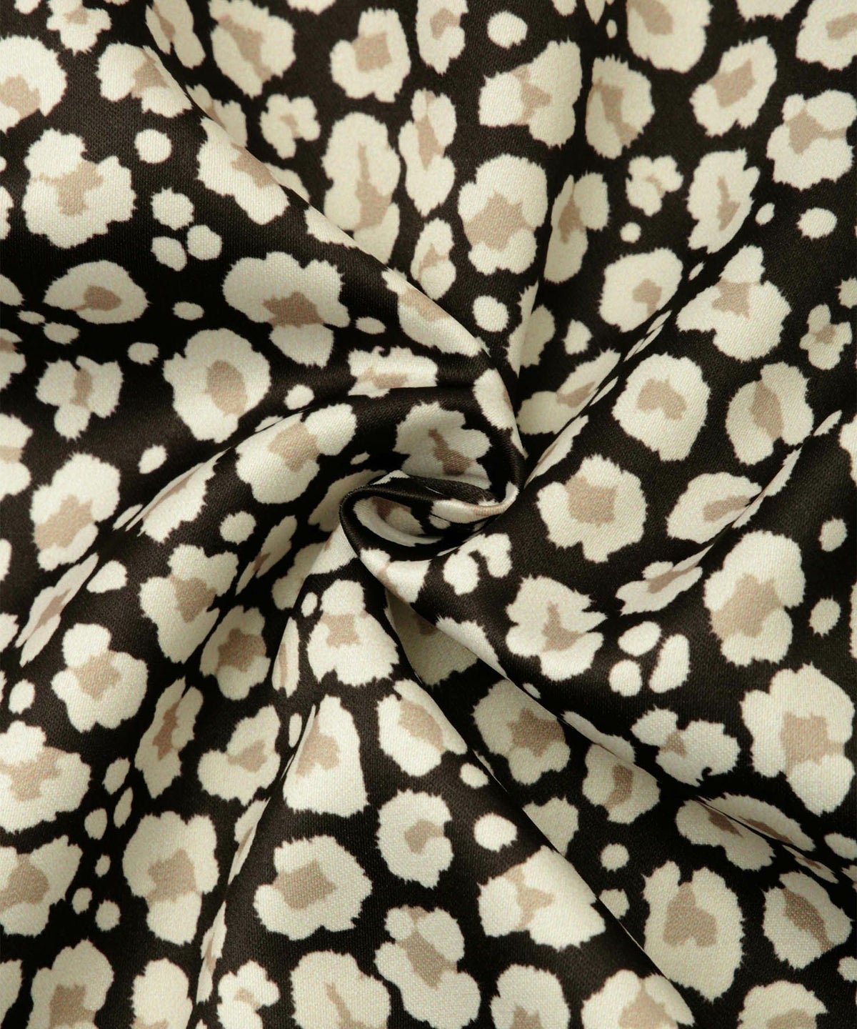 レオパード柄 セミフレア スカート レディース オールシーズン レオパード柄 セミフレア フレアスカート ミモレ丈 アイボリー/ブラック/S/M