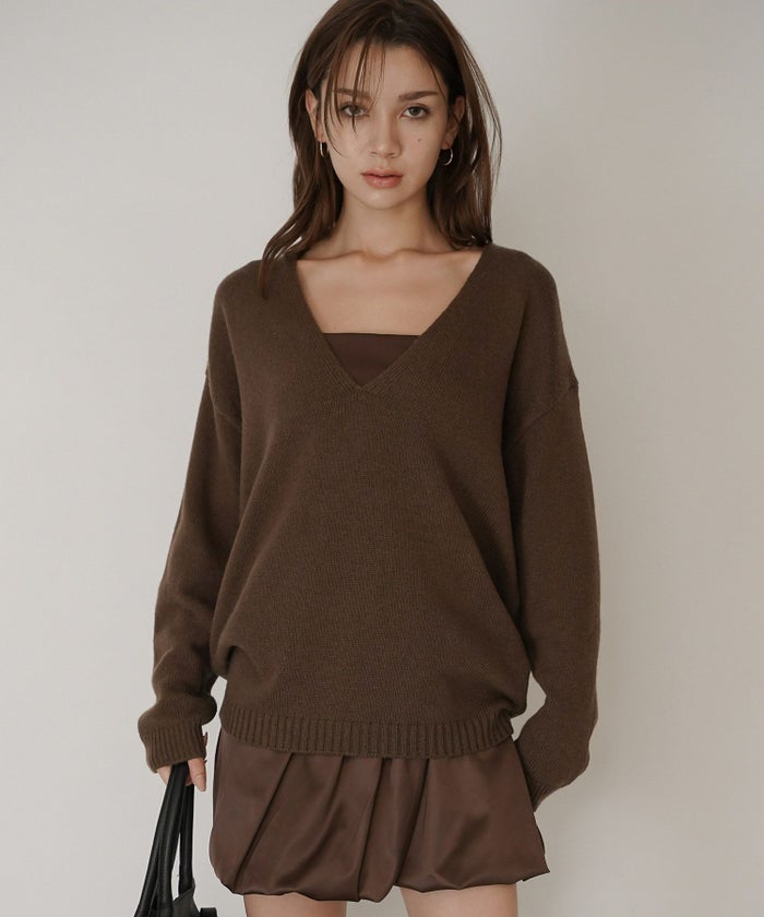 深Ｖネック オーバーニット ブルオーバー KINO THE KEI