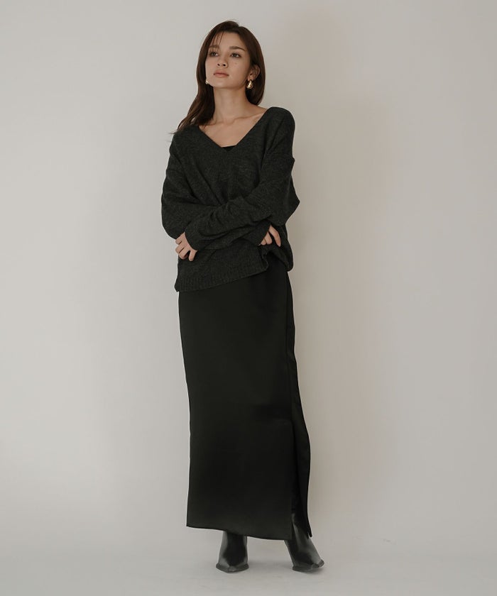 深Ｖネック オーバーニット ブルオーバー KINO THE KEI